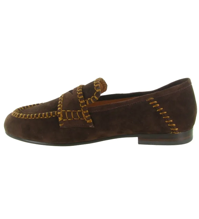 mocassins - Elégant - femme - Nubuck - Marron - Bibi lou