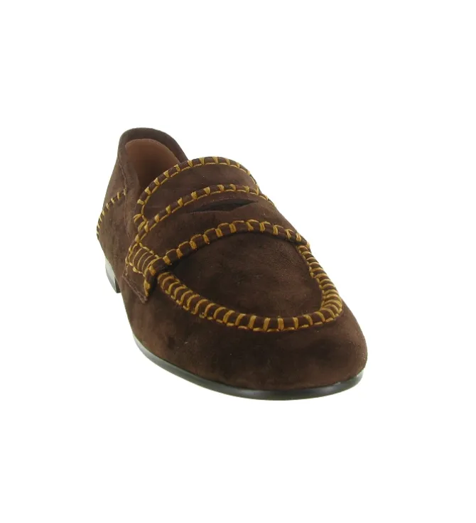 mocassins - Elégant - femme - Nubuck - Marron - Bibi lou