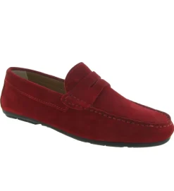 mocassins - Elégant - homme - Nubuck - Rouge - Atelier tropezien