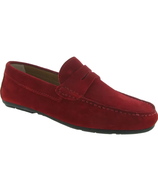 mocassins - Elégant - homme - Nubuck - Rouge - Atelier tropezien