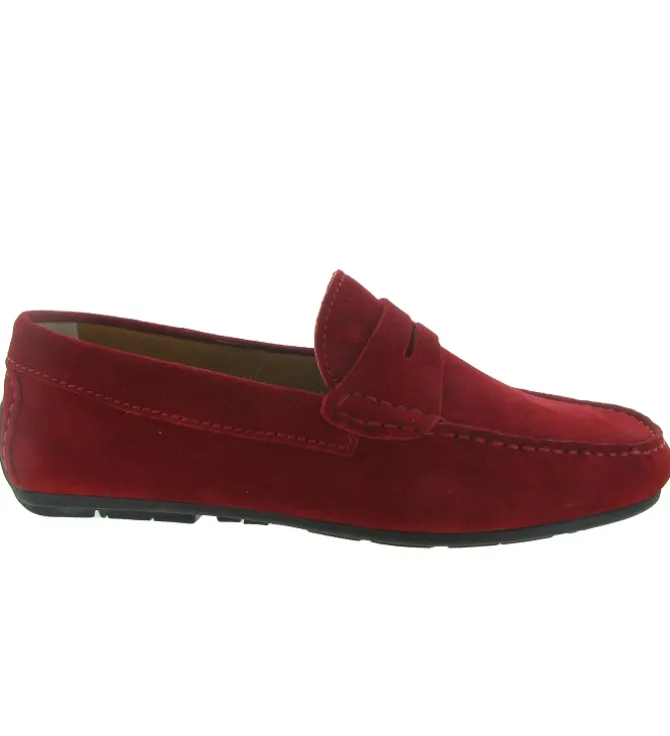 mocassins - Elégant - homme - Nubuck - Rouge - Atelier tropezien