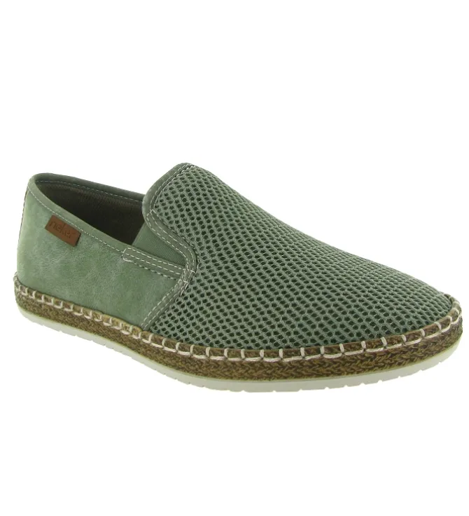 mocassins - Elégant - homme - Toile - Kaki - Rieker