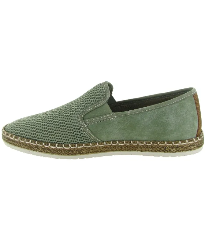 mocassins - Elégant - homme - Toile - Kaki - Rieker