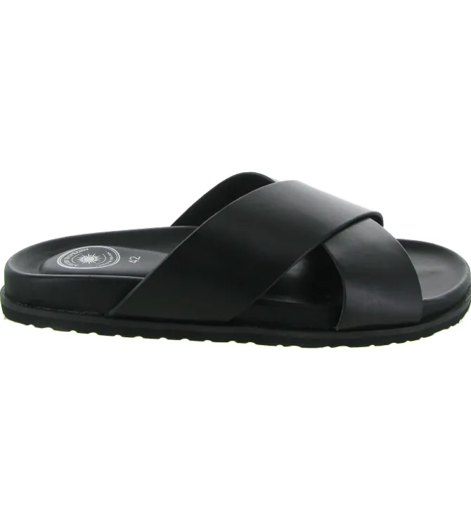 nu pieds - Mules et Tongs - homme - Cuir - Noir - Atelier tropezien