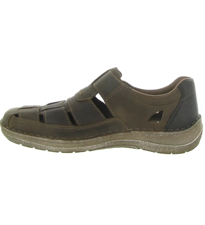 nu pieds - Sandales - homme - Cuir - Marron - Rieker