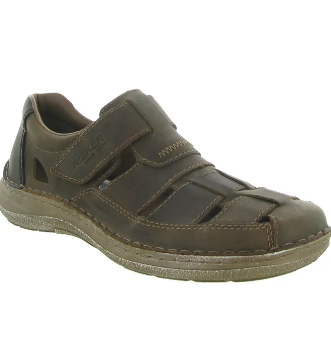 nu pieds - Sandales - homme - Cuir - Marron - Rieker