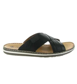 nu pieds - Sandales - homme - Synthétique - Noir - Rieker