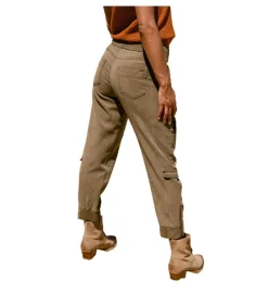 pantalon - CHINO - vetement femme - Coton - Kaki - Freeman t.porter
