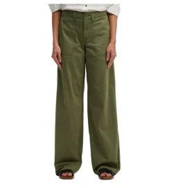pantalon - DROIT - vetement femme - Coton - Kaki - Superdry