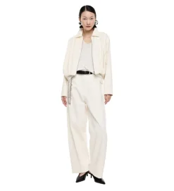pantalon - DROIT - vetement femme - Coton - Crème - Imperial fashion