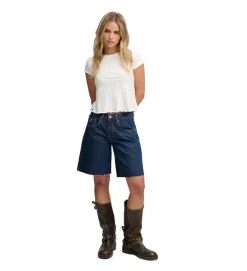 pantalon - SHORT - vetement femme - Coton - Bleu jean - Superdry