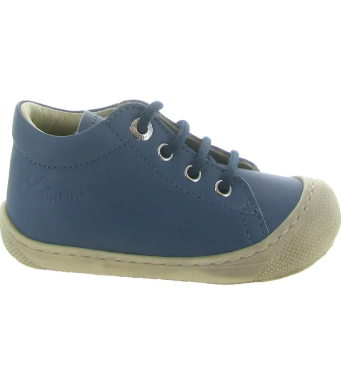 pre marche du 16 au 23 - Semelle souple - bebe garcon - Cuir - Bleu - Naturino