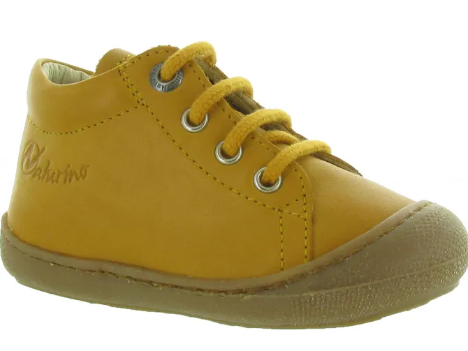 pre marche du 16 au 23 - Semelle souple - bebe garcon - Cuir - Jaune - Naturino