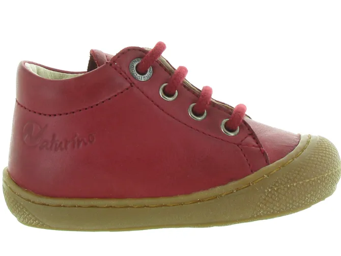 pre marche du 16 au 23 - Semelle souple - bebe garcon - Cuir - Rouge - Naturino