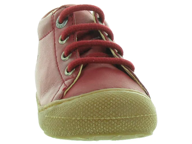 pre marche du 16 au 23 - Semelle souple - bebe garcon - Cuir - Rouge - Naturino