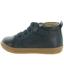 pre marche du 16 au 23 - Semelle souple - bebe garcon - Cuir - Bleu - Shoo pom