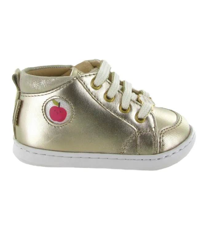 pre marche du 16 au 23 - Semelle souple - bebe fille - Nubuck - Or - Shoo pom