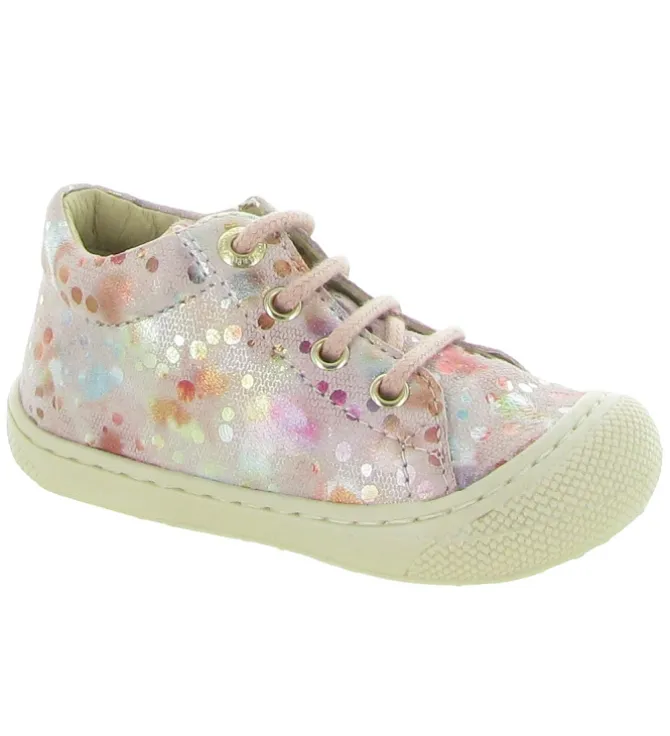pre marche du 16 au 23 - Semelle souple - bebe fille - Cuir laminé - Multicolor - Naturino
