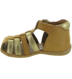 pre marche du 16 au 23 - Semelle souple - bebe fille - Cuir laminé - Camel - Bellamy
