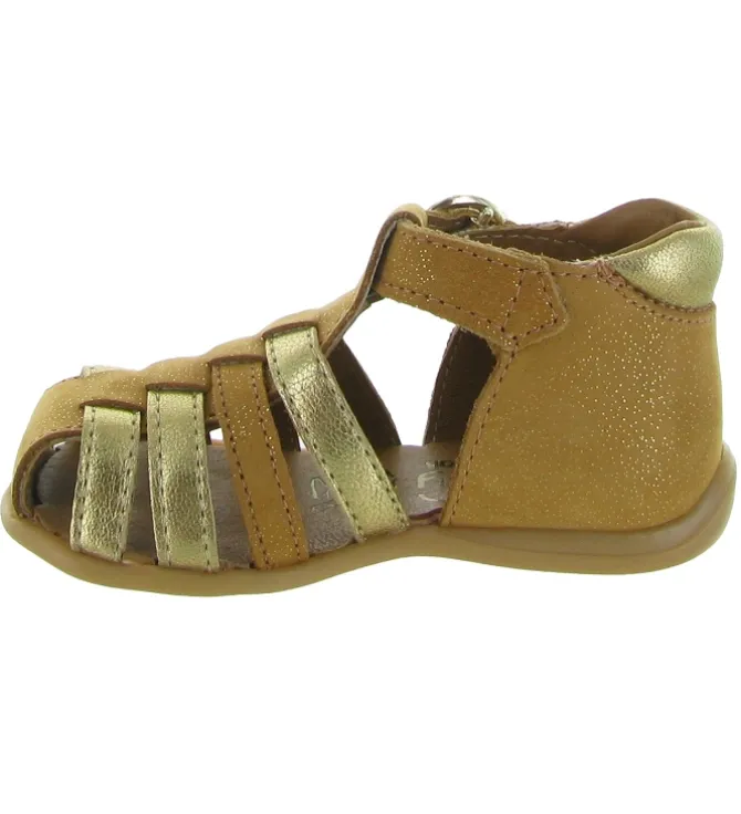pre marche du 16 au 23 - Semelle souple - bebe fille - Cuir laminé - Camel - Bellamy