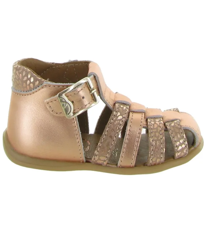 pre marche du 16 au 23 - Semelle souple - bebe fille - Cuir laminé - Rose - Bellamy