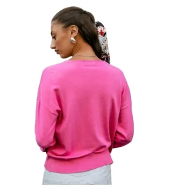 pull - MANCHE LONGUE - vetement femme - Coton - Rose - Freeman t.porter