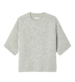 pull - MANCHE LONGUE - vetement femme - Coton - Gris - American vintage