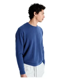 pull - MANCHE LONGUE - vetement homme - Cuir - Bleu - American vintage