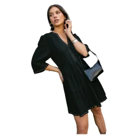 robe - COURTE - vetement femme - Coton - Noir - Freeman t.porter
