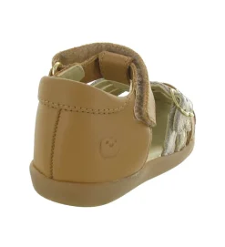 sandales et nu pieds - - bebe fille - Cuir - Camel - Shoo pom
