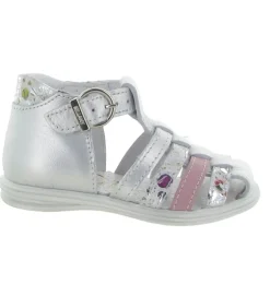 sandales et nu pieds - - bebe fille - Cuir - Argent - Bellamy