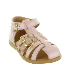 sandales et nu pieds - - bebe fille - Cuir laminé - Rose - Babybotte