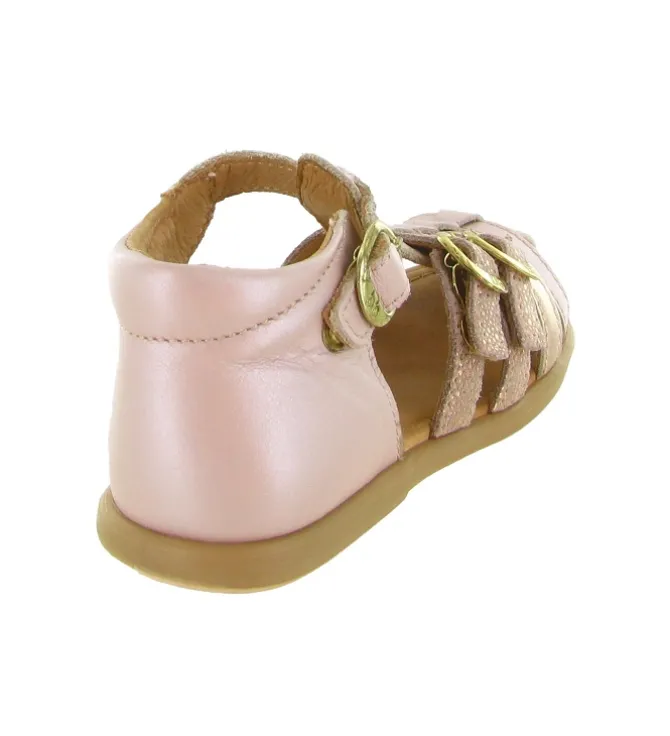 sandales et nu pieds - - bebe fille - Cuir laminé - Rose - Babybotte