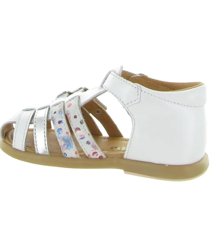 sandales et nu pieds - - bebe fille - Cuir laminé - Beige - Babybotte