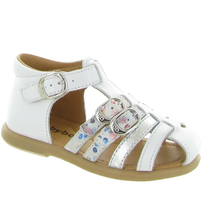 sandales et nu pieds - - bebe fille - Cuir laminé - Beige - Babybotte