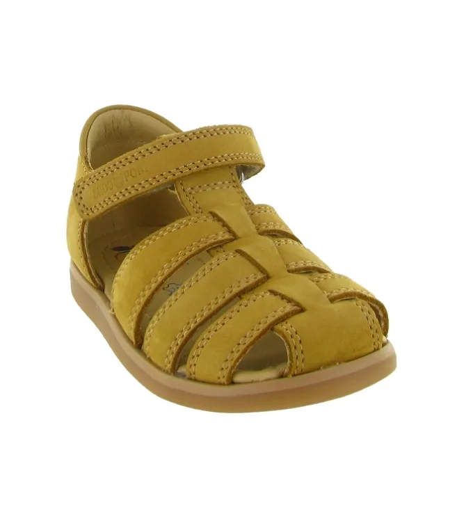 sandales et nu pieds - - bebe garcon - Nubuck - Marron - Shoo pom