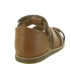 sandales et nu pieds - - bebe garcon - Cuir - Marron - Shoo pom