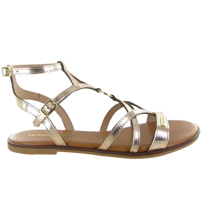 sandales et nu pieds - Casual - femme - Cuir - Or - Les tropeziennes