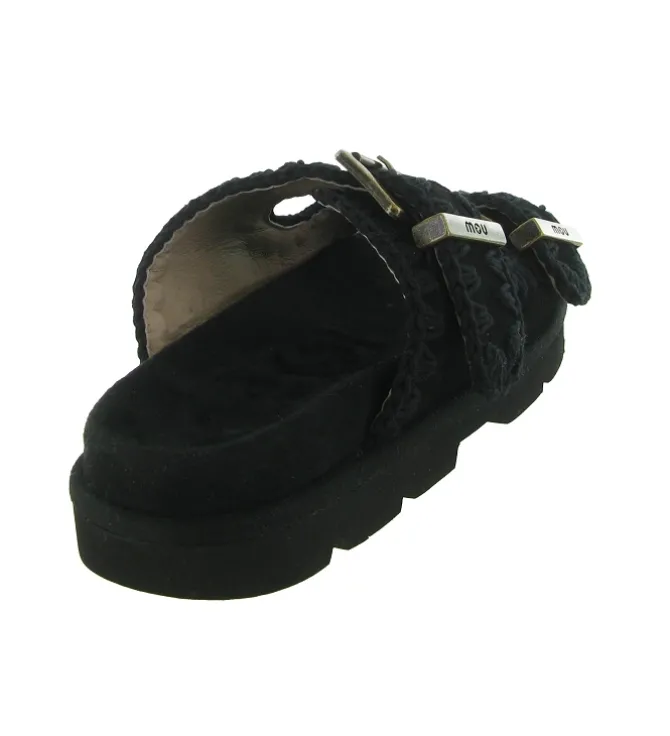 sandales et nu pieds - Casual - femme - Nubuck - Noir - Mou