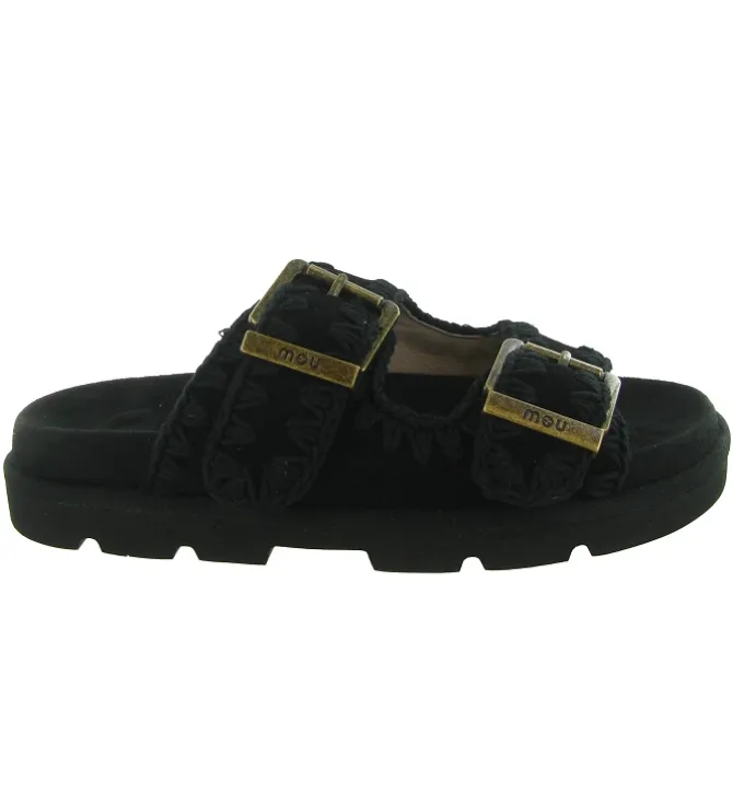 sandales et nu pieds - Casual - femme - Nubuck - Noir - Mou