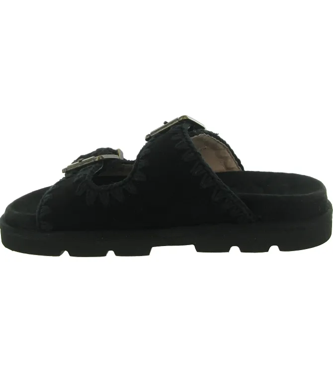 sandales et nu pieds - Casual - femme - Nubuck - Noir - Mou