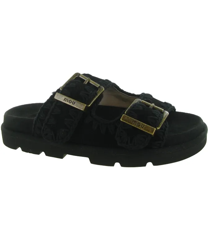 sandales et nu pieds - Casual - femme - Nubuck - Noir - Mou