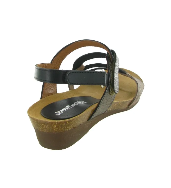 sandales et nu pieds - Casual - femme - Cuir - Noir - Xapatan