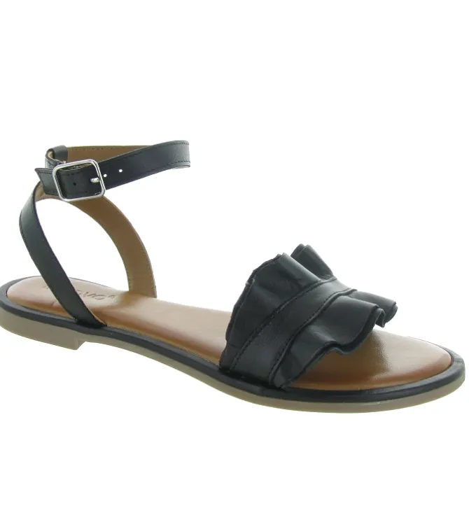 sandales et nu pieds - Casual - femme - Cuir - Noir - Inuovo
