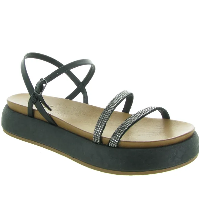 sandales et nu pieds - Casual - femme - Cuir - Noir - Inuovo