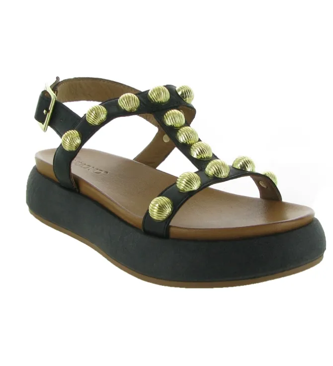 sandales et nu pieds - Casual - femme - Cuir - Noir - Inuovo