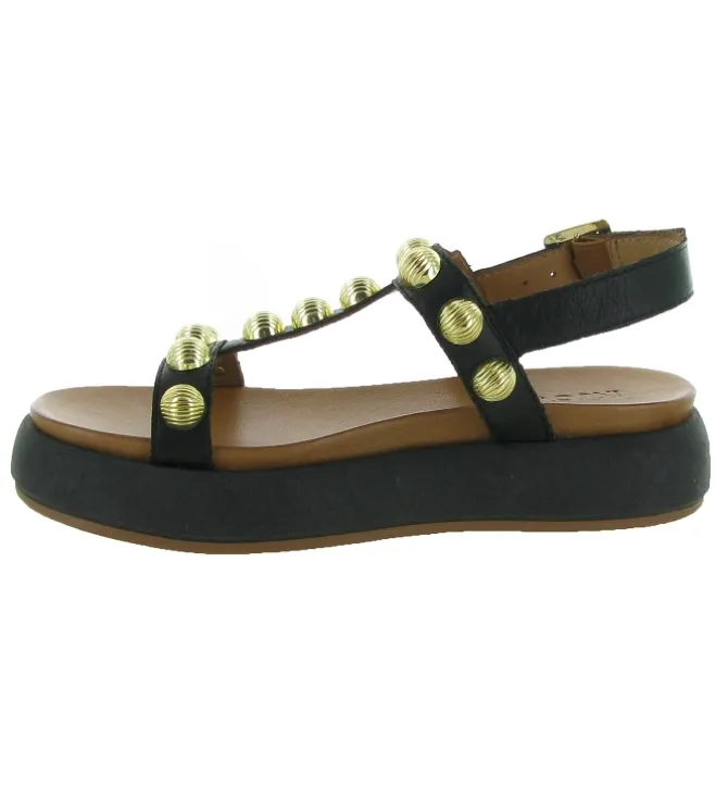 sandales et nu pieds - Casual - femme - Cuir - Noir - Inuovo