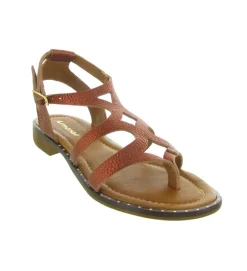 sandales et nu pieds - Casual - femme - Cuir - Orange - Donna lucca