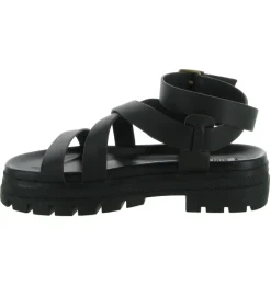 sandales et nu pieds - Casual - femme - Cuir - Noir - Bibi lou