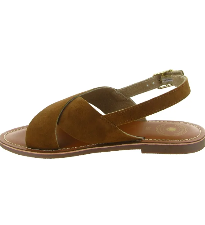 sandales et nu pieds - Casual - femme - Nubuck - Marron - Atelier tropezien